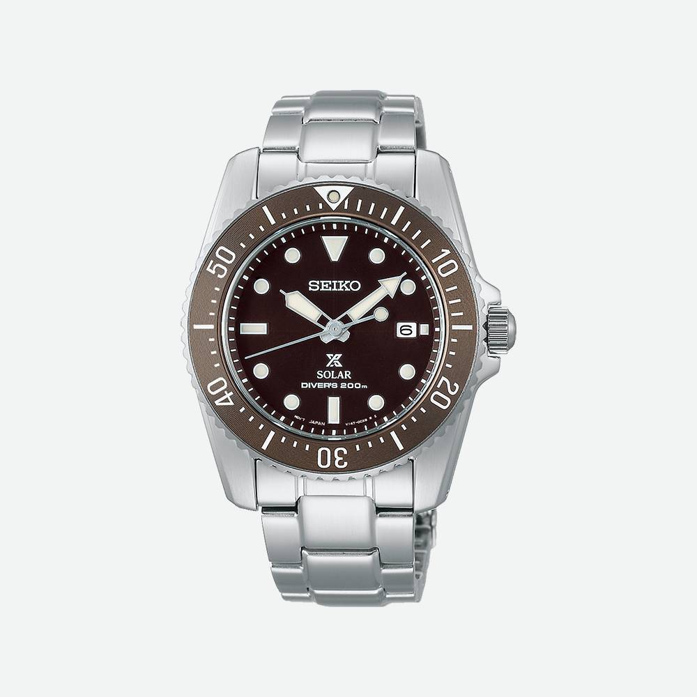 Seiko Prospex Compact Solar Diver Braun Unisexuhr - SNE571P1