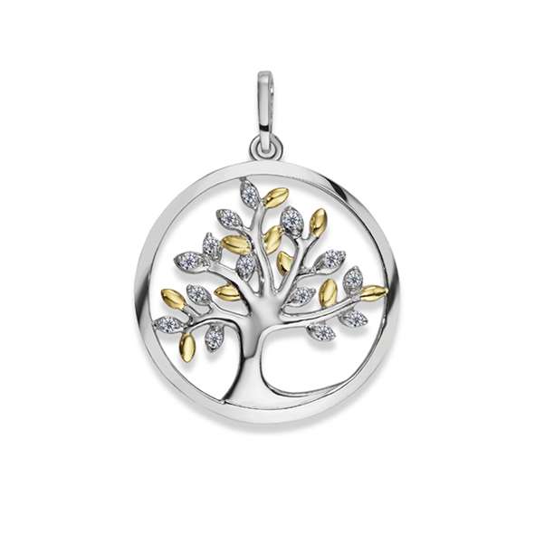 Silver Classics Lebensbaum Anhänger Silber 925 Bicolor Zirkonia – 6556.08968/0001
