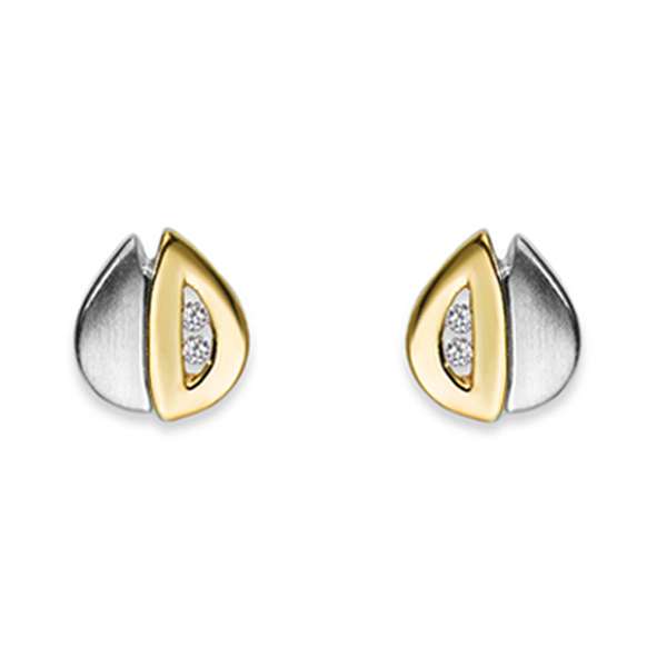 Silver Classics Ohrstecker Silber 925 Bicolor Zirkonia – 6562.03511/0001
