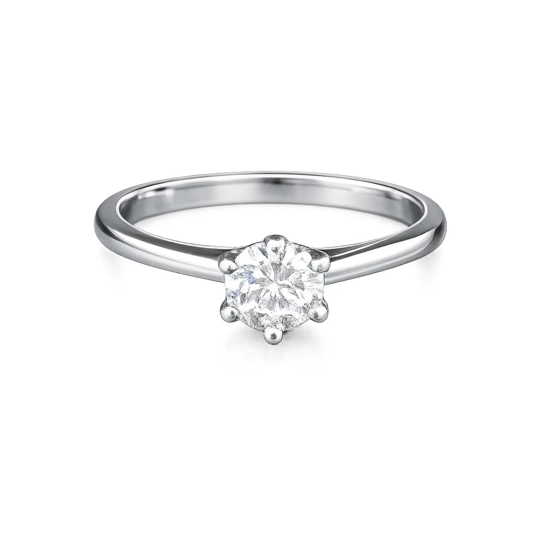 Strahlende Schlichtheit – Weissgoldring mit 0.60ct. Brillant für stilvolle Akzente - 5551000