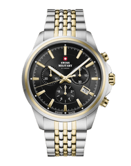 Swiss Military Klassische Chronographenuhr Schwarz Bicolor - SM34107.05