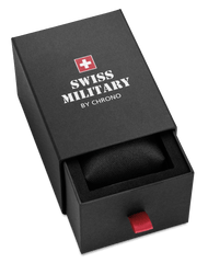 Swiss Military Klassische Uhr im Armeestil, weisser Stahl - SM34108.02