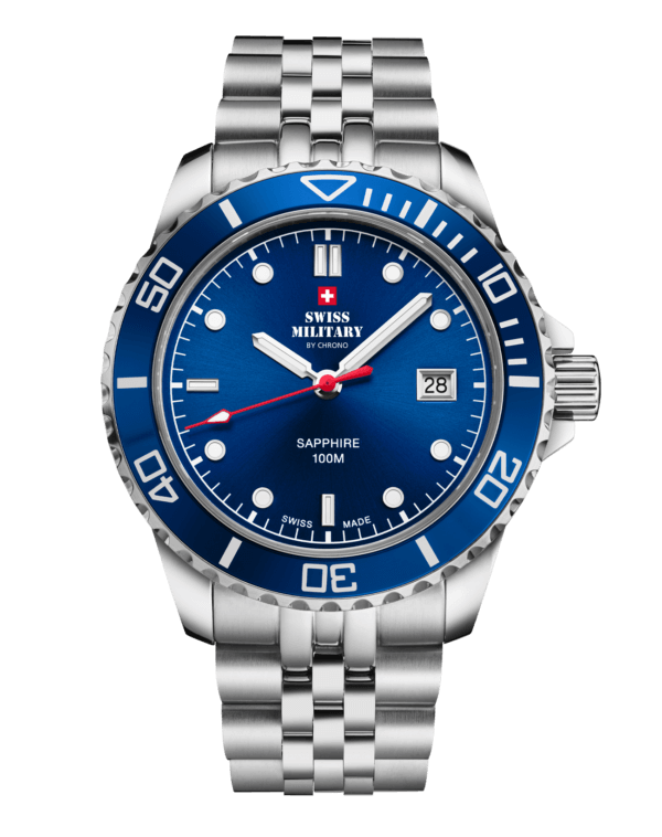 Swiss Military Schweizer Herren-Sportuhr aus blauem Stahl - SM34109.02
