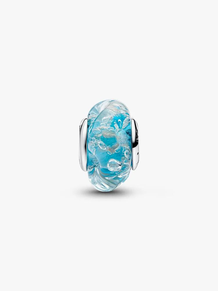 Türkisfarbenes Murano-Glas und Glitzer Charm - 794701C01