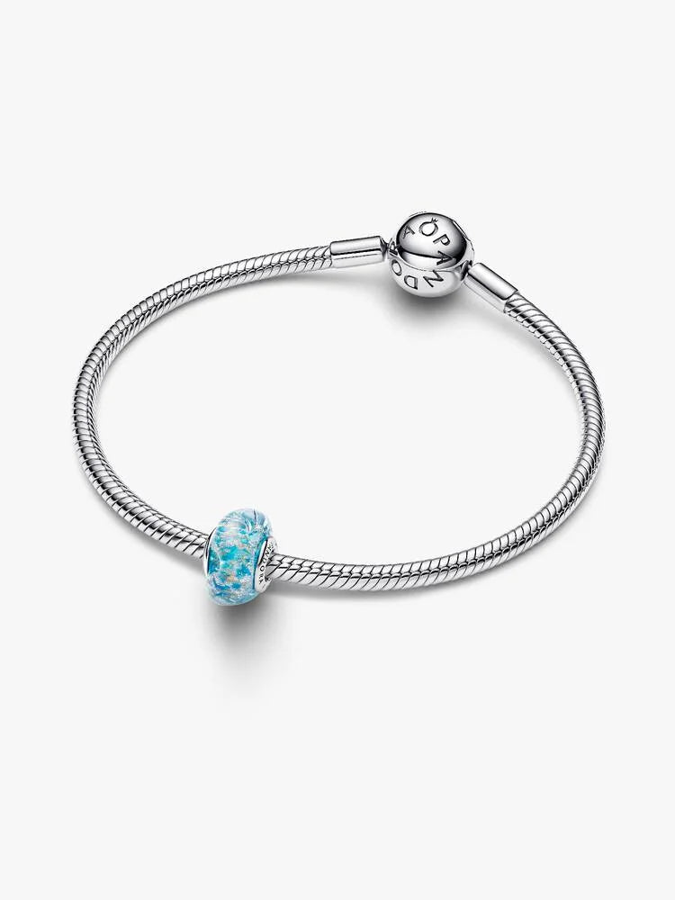 Türkisfarbenes Murano-Glas und Glitzer Charm - 794701C01