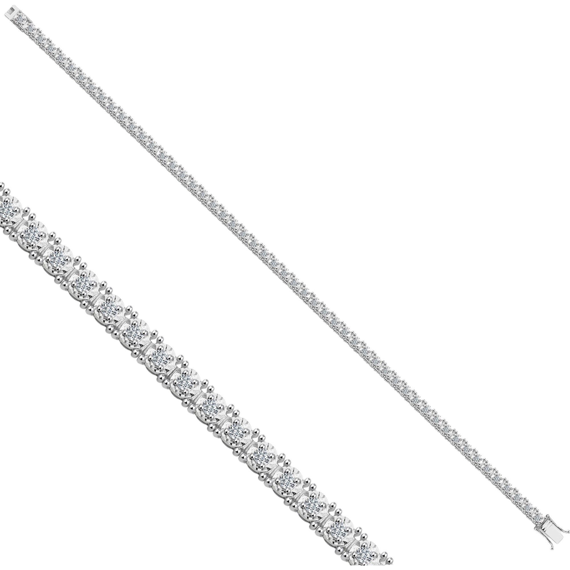 Tennisarmband mit 1.09 ct Diamanten in 585 oder 750 Weissgold