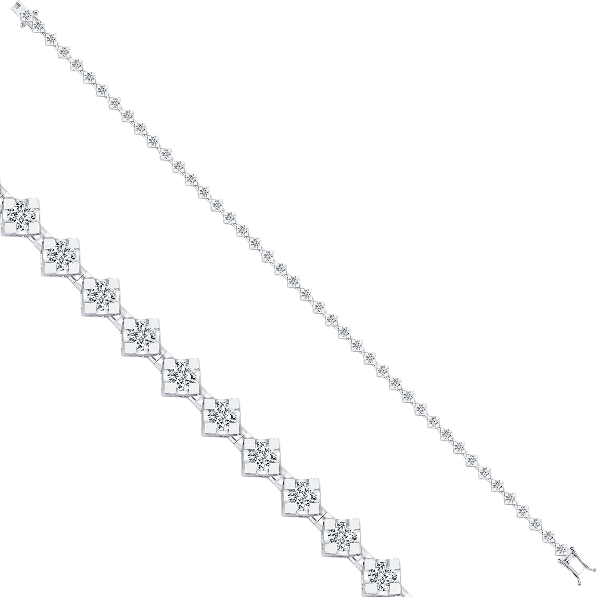 Tennisarmband mit 1.69 ct Diamanten in 585 oder 750 Weissgold