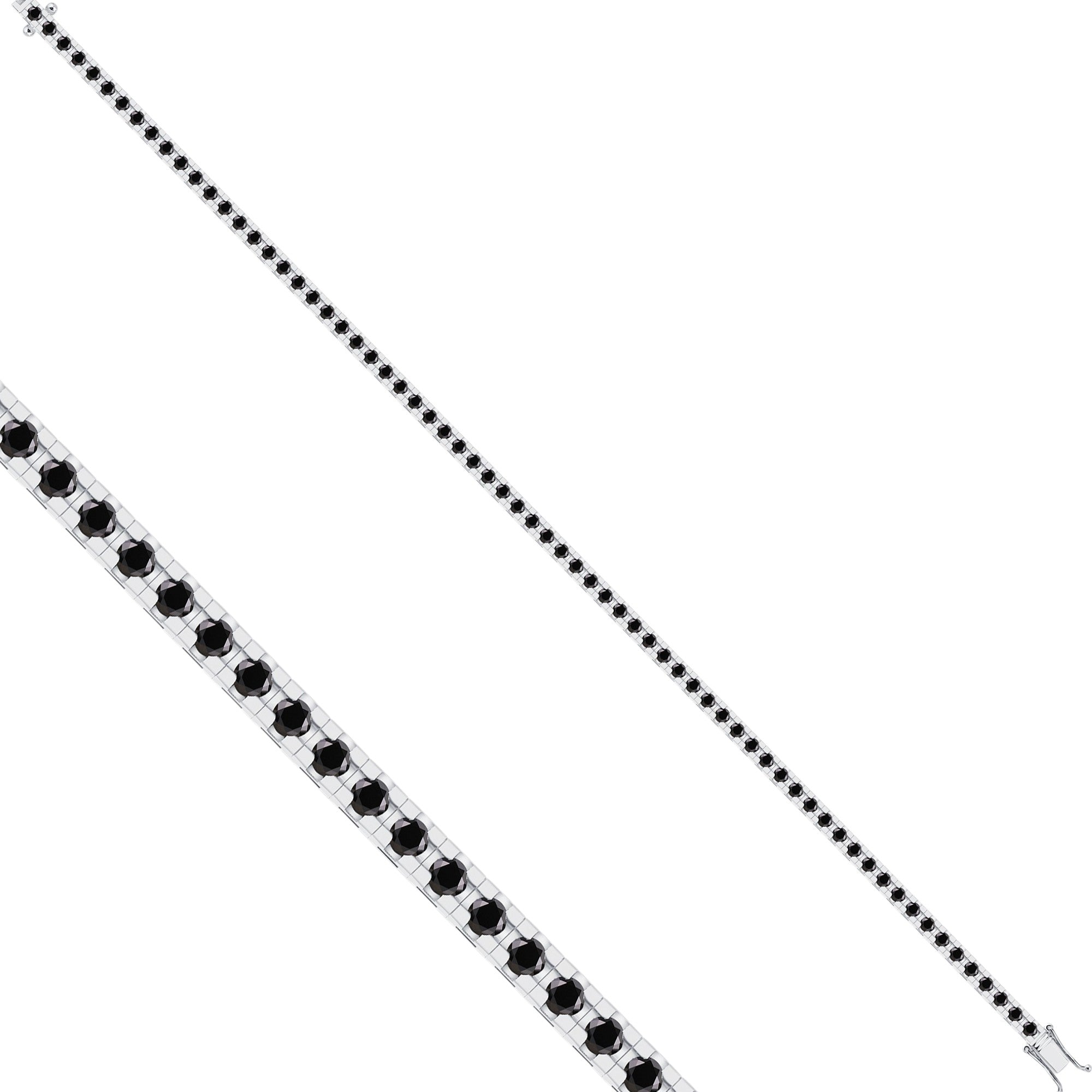 Tennisarmband mit 1.75 ct schwarzen Diamanten in 585 oder 750 Weissgold