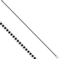 Tennisarmband mit 1.75 ct schwarzen Diamanten in 585 oder 750 Weissgold