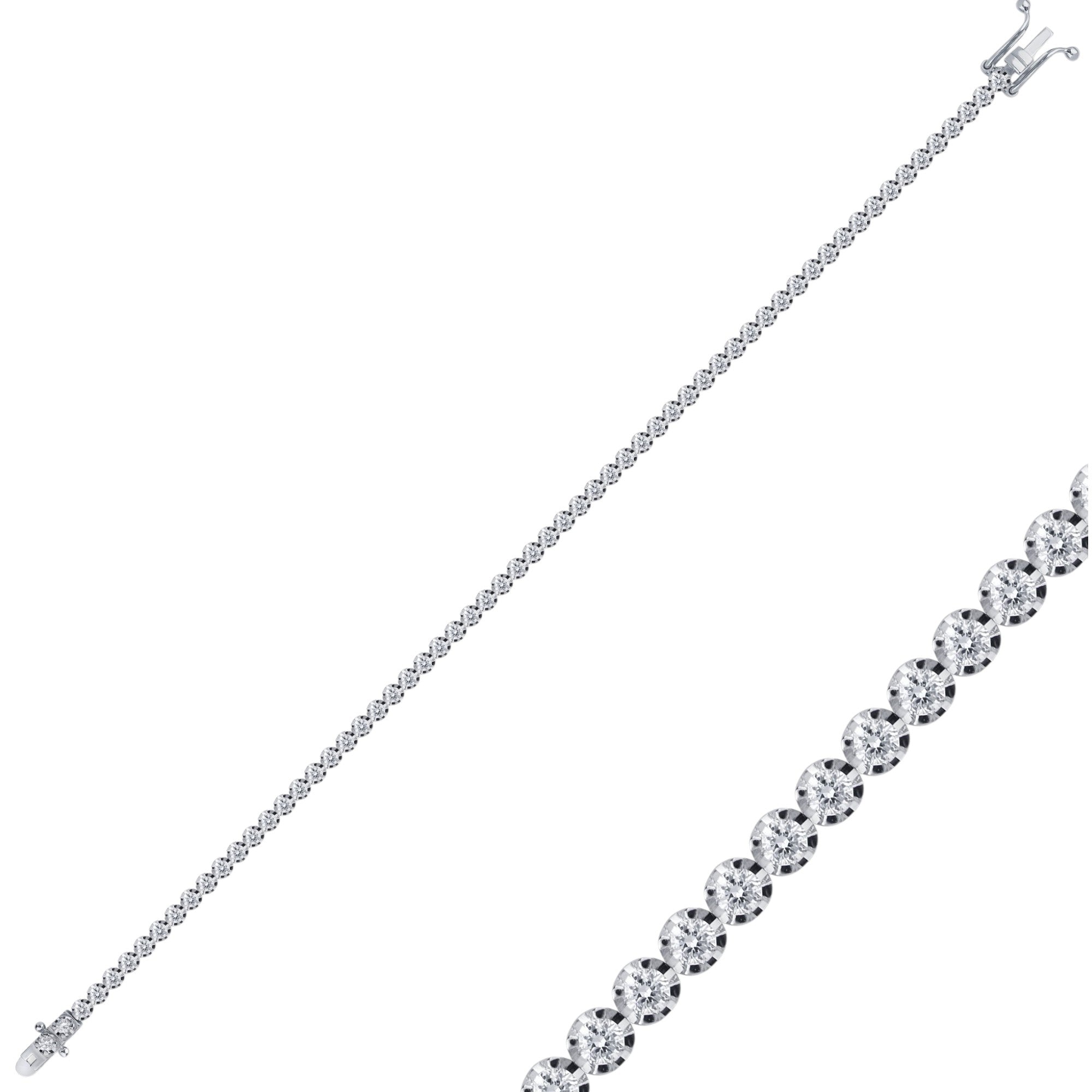 Tennisarmband mit 2.15 ct Diamanten in 585 oder 750 Weissgold