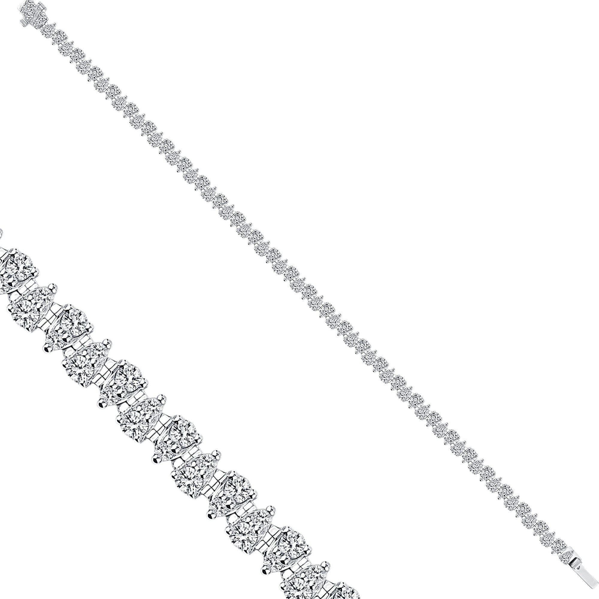 Tennisarmband mit 2.62 ct Diamanten in 585 oder 750 Weissgold