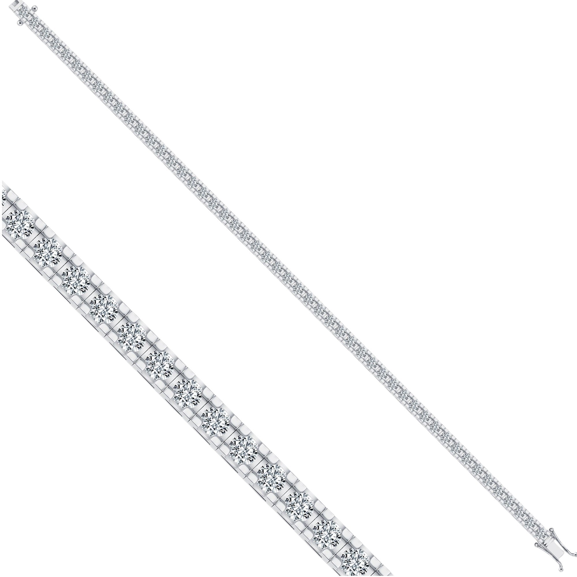 Tennisarmband mit 3.38 ct Diamanten in 585 oder 750 Weissgold