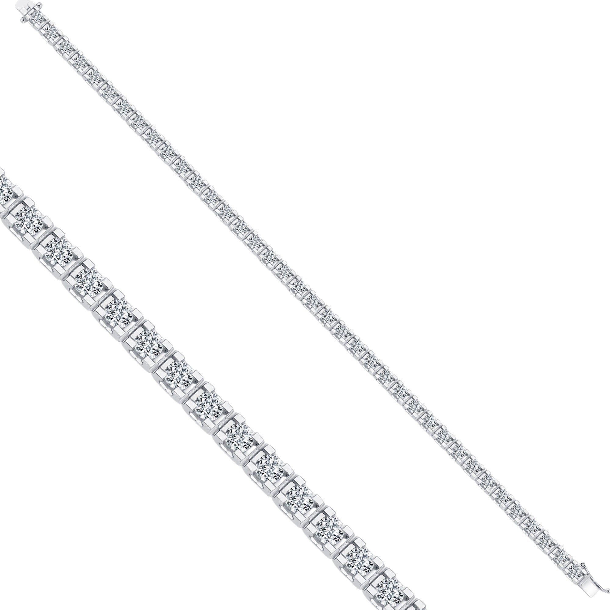 Tennisarmband mit 4.08 ct Diamanten in 585 oder 750 Weissgold