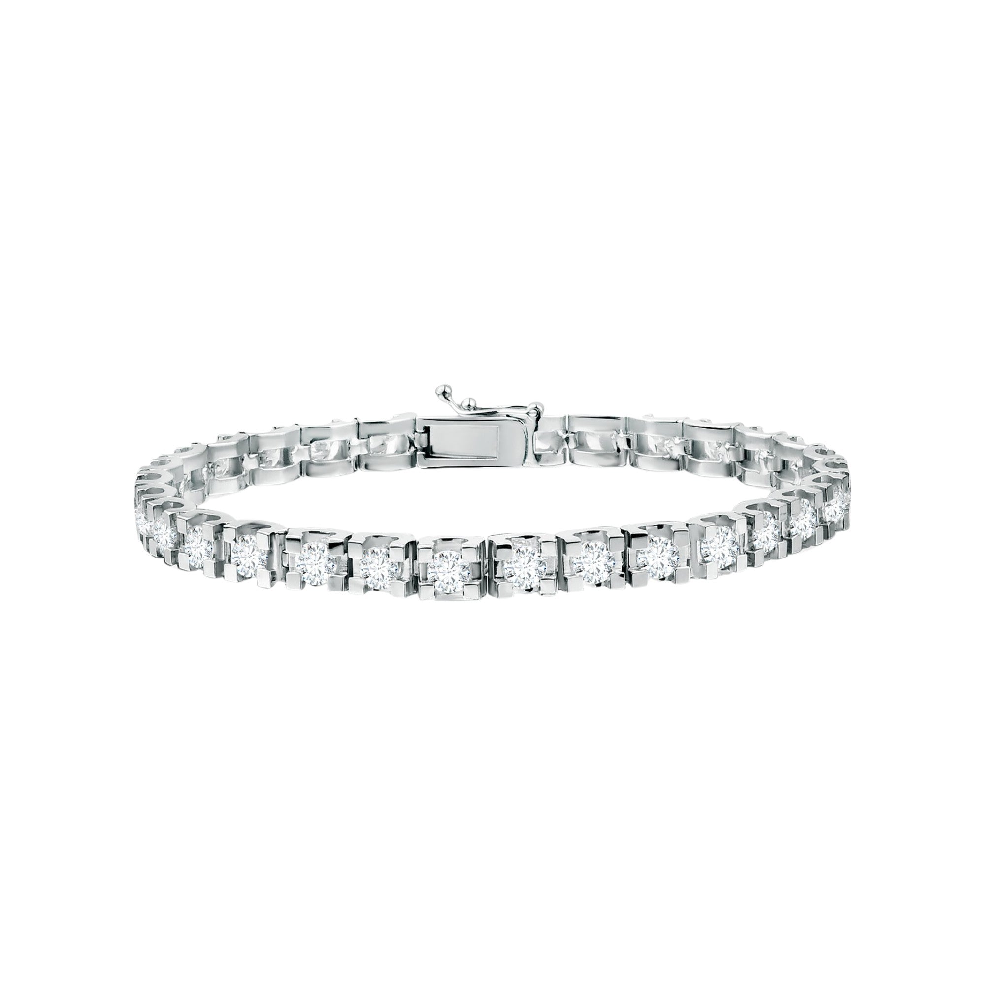 Tennisarmband mit 7.09 ct Diamanten in 585 oder 750 Weissgold