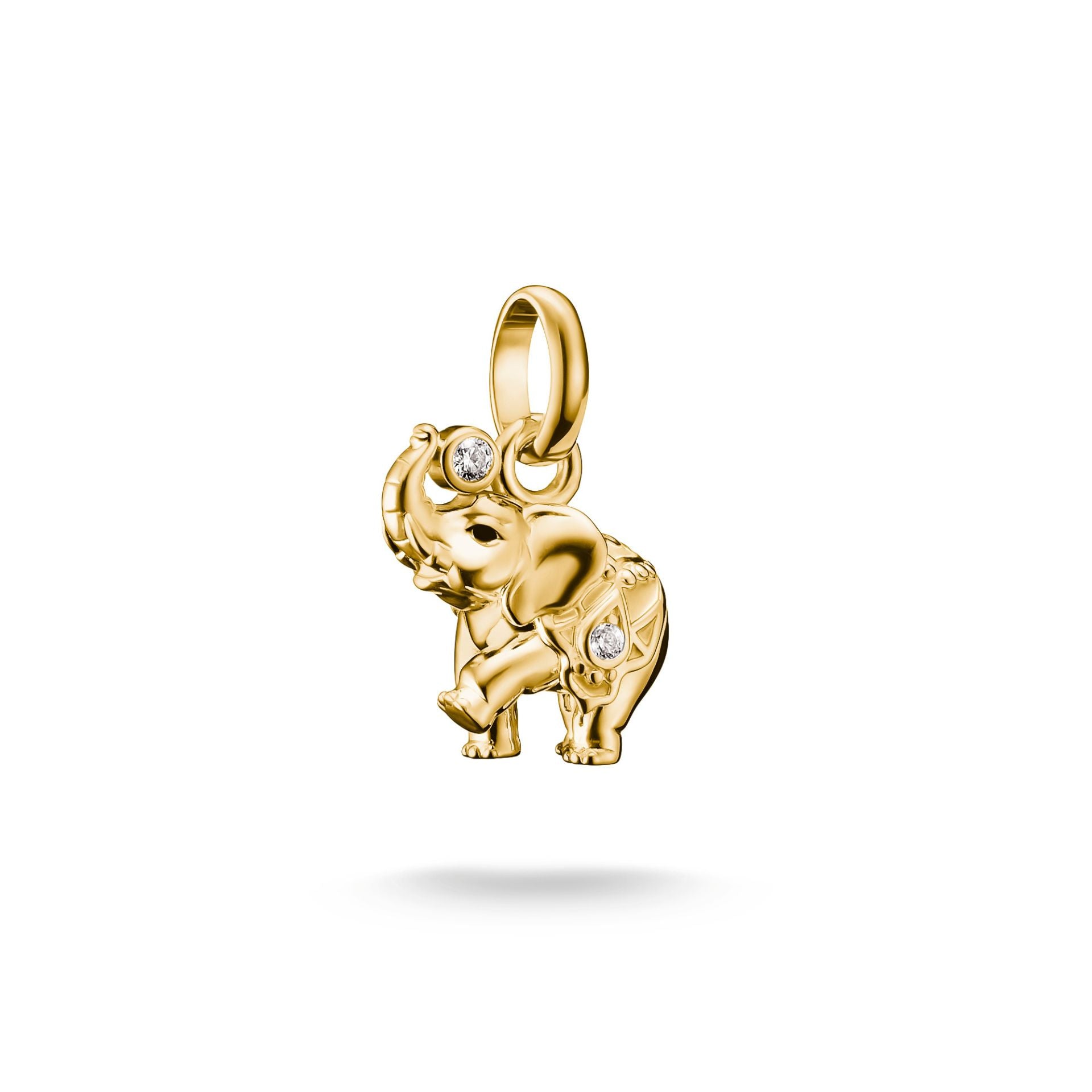 Thomas Sabo Charm Anhänger Elefant mit weissem Zirkonia 18K Vergoldet – CC1327-M05-14
