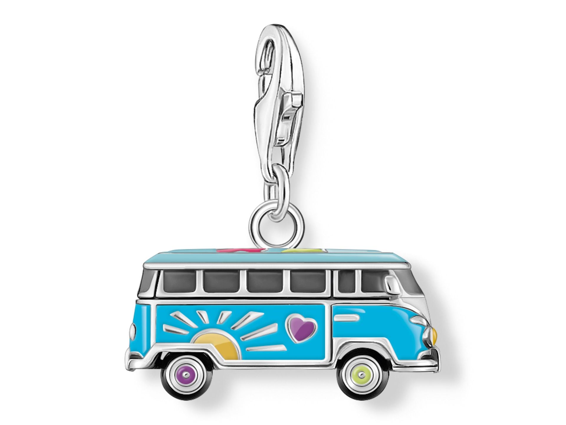 Thomas Sabo Charm-Anhänger Volkswagen Hippie-Bus Silber 925 mit Emaille