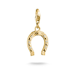 Thomas Sabo Charm Anhänger Hufeisen mit weissem Zirkonia 18K Vergoldet – 2234-M01-14