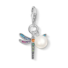 Thomas Sabo Damen Charm-Anhänger Libelle Silber mit Perle - 1833-340-7