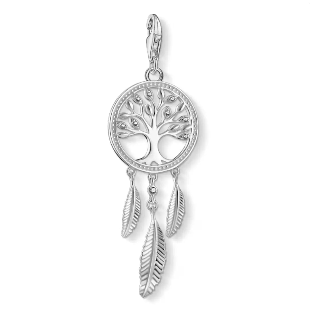 Thomas Sabo Damen Charm-Anhänger Traumfänger, Baum Türkis - 1845-051-14