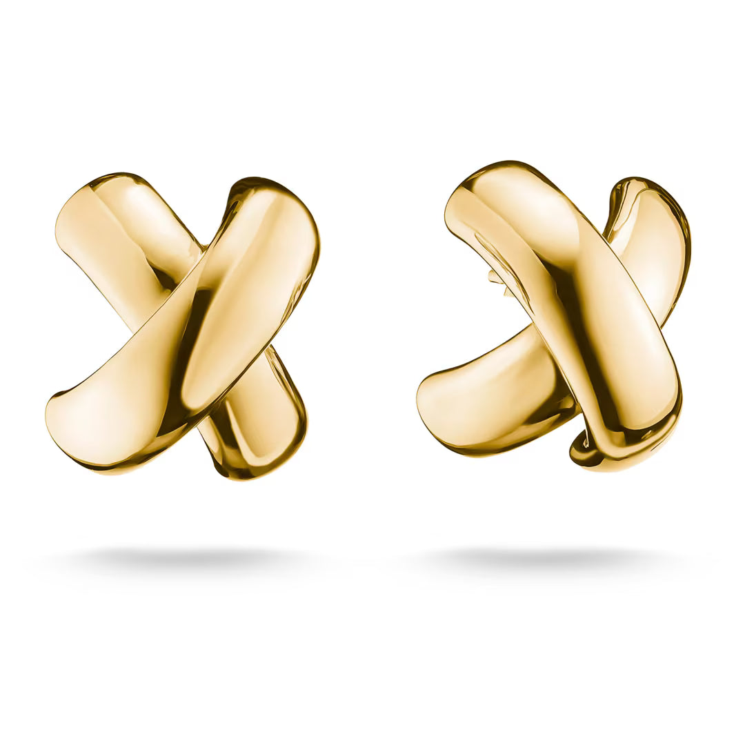 THOMAS SABO Classic Ohrstecker in gekreuzter Form, 18k vergoldet