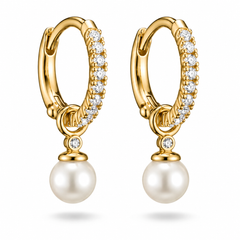 THOMAS SABO Classic Pearls Creolen Perle mit weissem Zirkonia