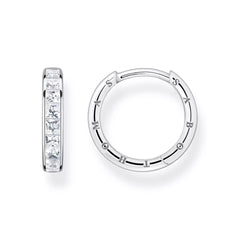 Thomas Sabo Creolen Silber 925 mit 18 weissen Zirkonia im Baguetteschliff – CR668-051-14