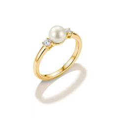 Thomas Sabo Damenring 18K Vergoldet mit Perle und weissen Zirkonia – TR2370-M01-14-54