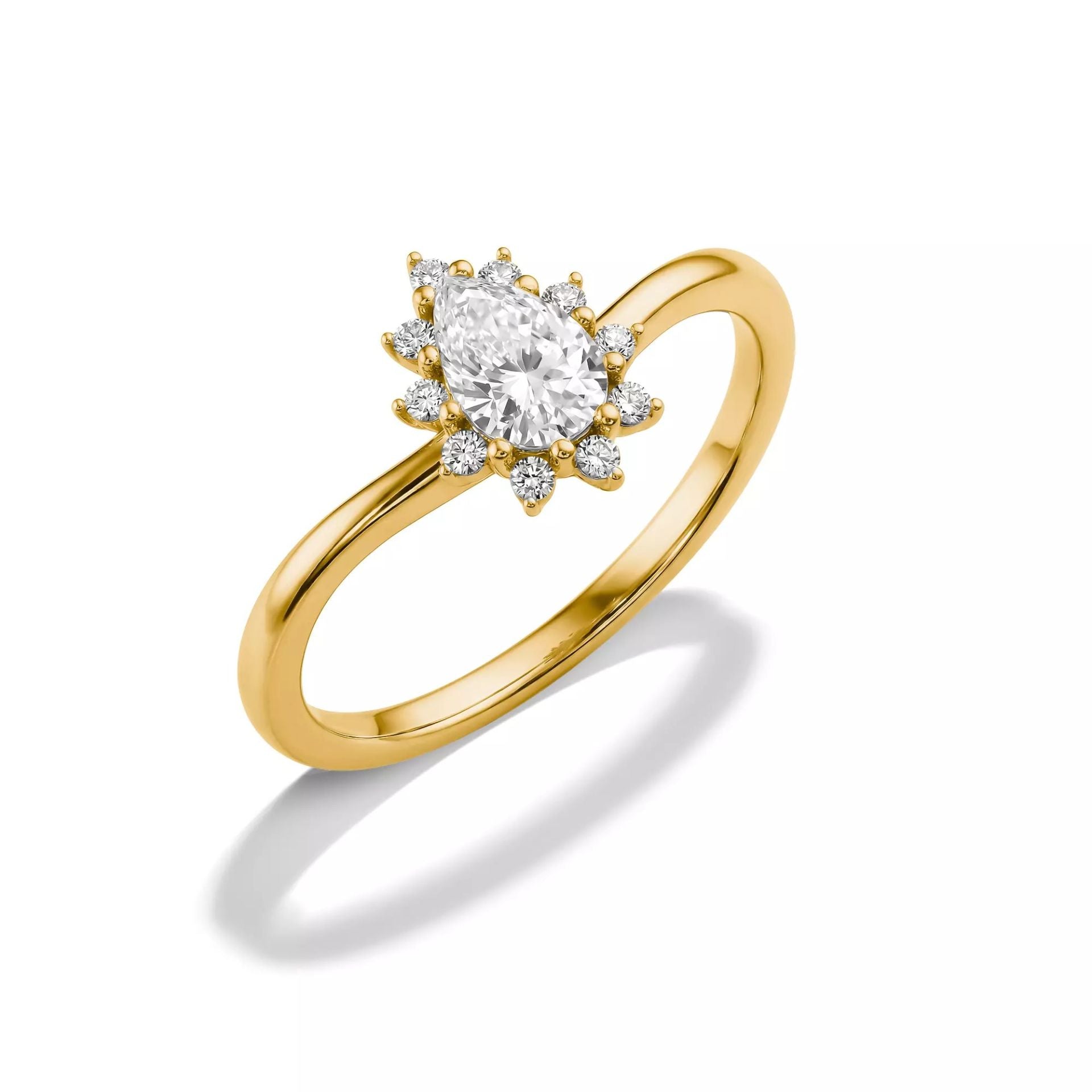 Thomas Sabo Damenring 18K Vergoldet mit Zirkonia in Tropfenform