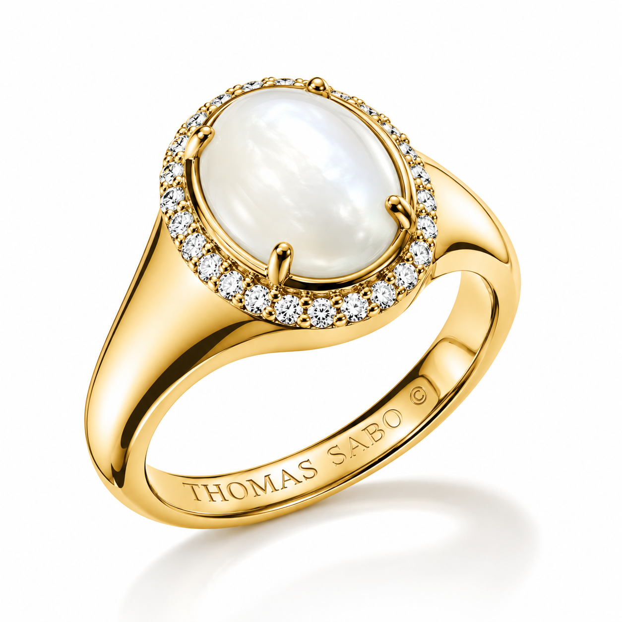 THOMAS SABO Fluid Elegance Haloring mit Perlmutt und weissem Zirkonia