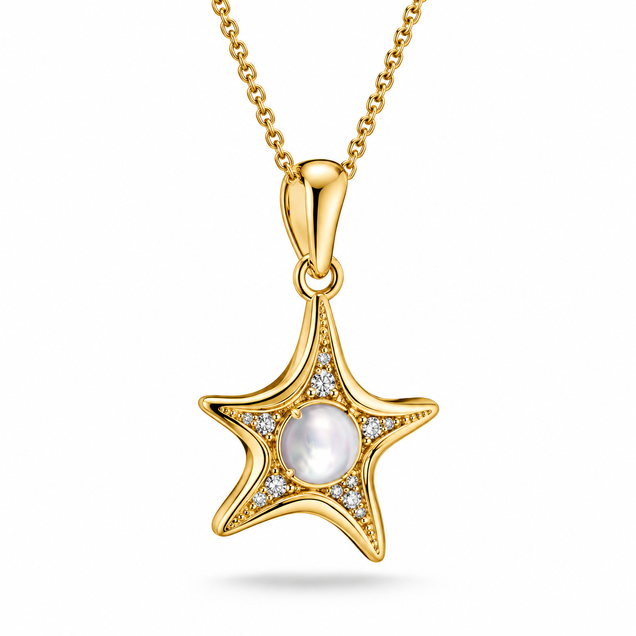 THOMAS SABO Fluid Elegance Kette Seestern mit Perlmutt
