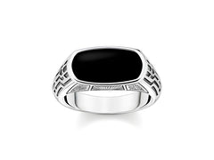 Thomas Sabo Herren Siegelring mit schwarzem Onyx Silber 925 – TR2429-507-11-62