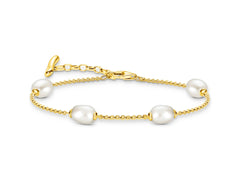 Thomas Sabo Natural Beauty Armband Silber 925 18K Vergoldet mit Süsswasserzuchtperlen – A2189-430-14-L19V