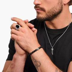 Thomas Sabo Obsidian Beads-Armband geschwärzt 19 cm - A2145-705-11-L19