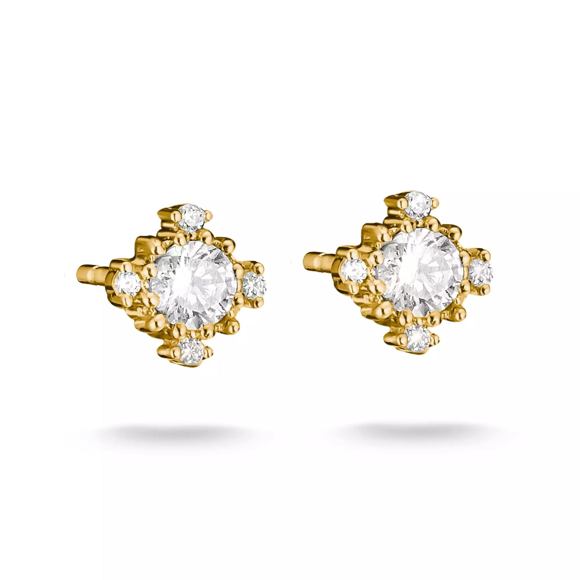 Thomas Sabo Ohrstecker mit weissen Zirkonia 18K Vergoldet
