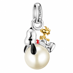 THOMAS SABO Peanuts™ Charm Snoopy mit Woodstock auf Perle – Connect