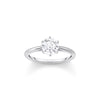 THOMAS SABO Ring mit weissem Stein im Brillantschliff Silber