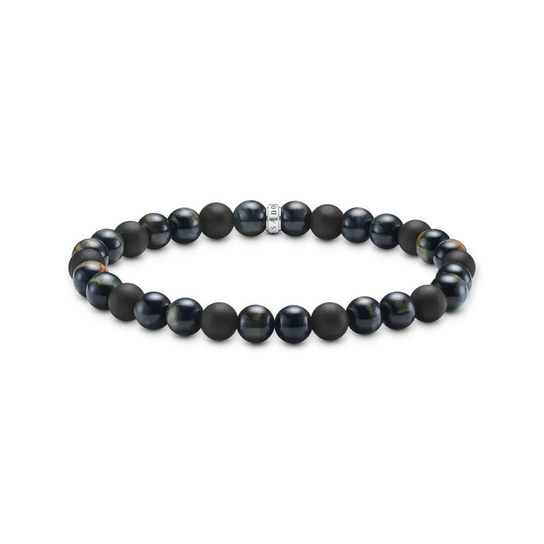 Thomas Sabo Talisman-Armband Tigerauge & Obsidian 19 cm - A2182-806-7-L19
