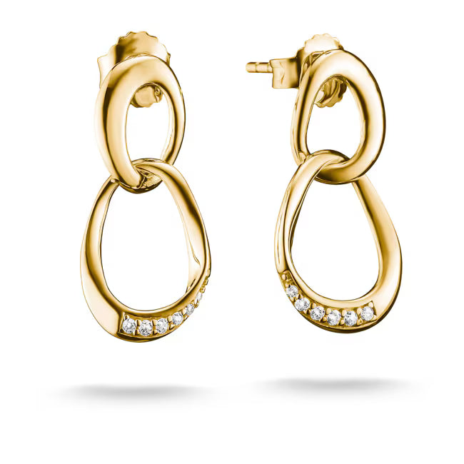 Thomas Sabo Together Ohrringe vergoldet mit weissen Zirkonia – H2350-M01-14