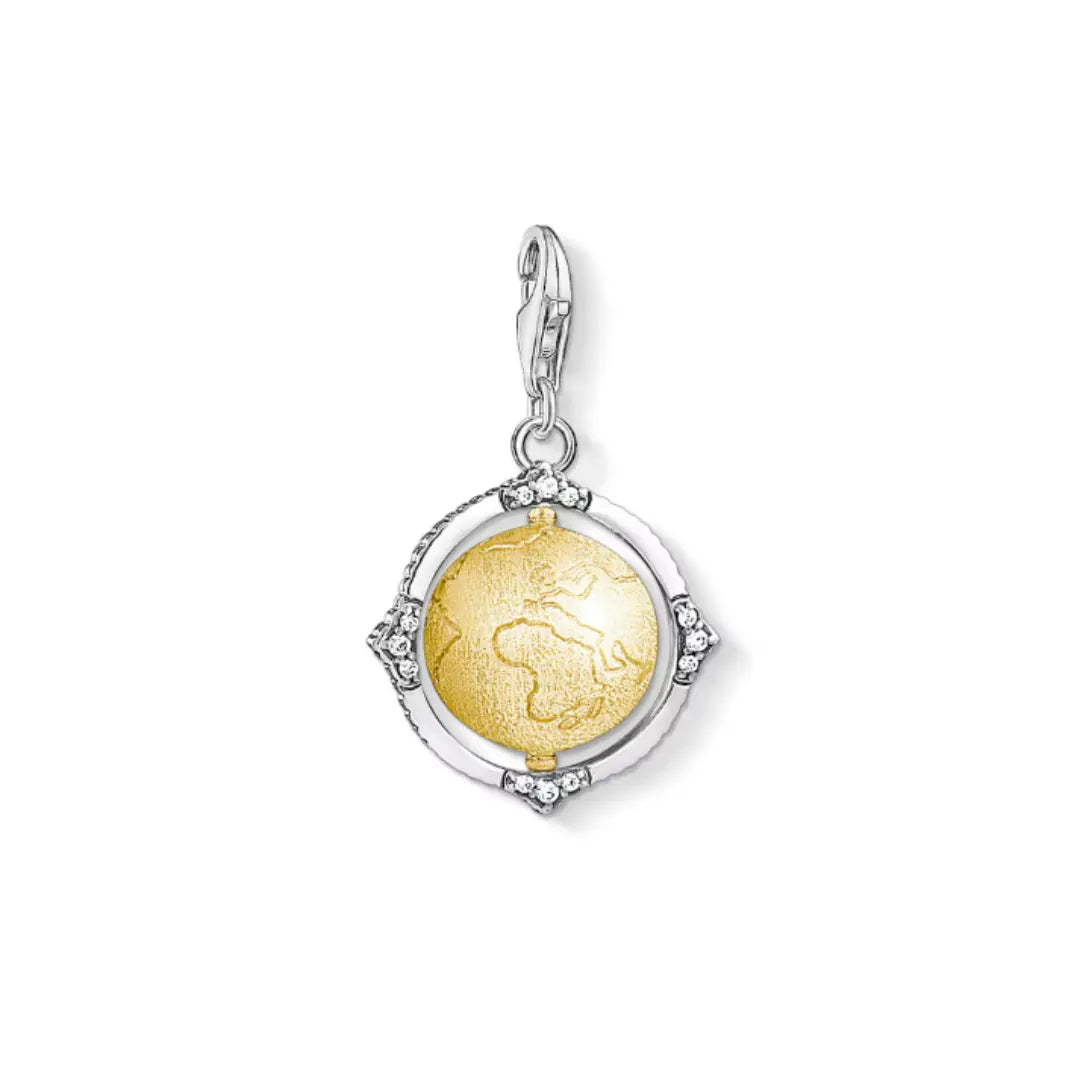 Thomas Sabo Unisex Charm-Anhänger Vintage Weltkugel - 1711-849-39