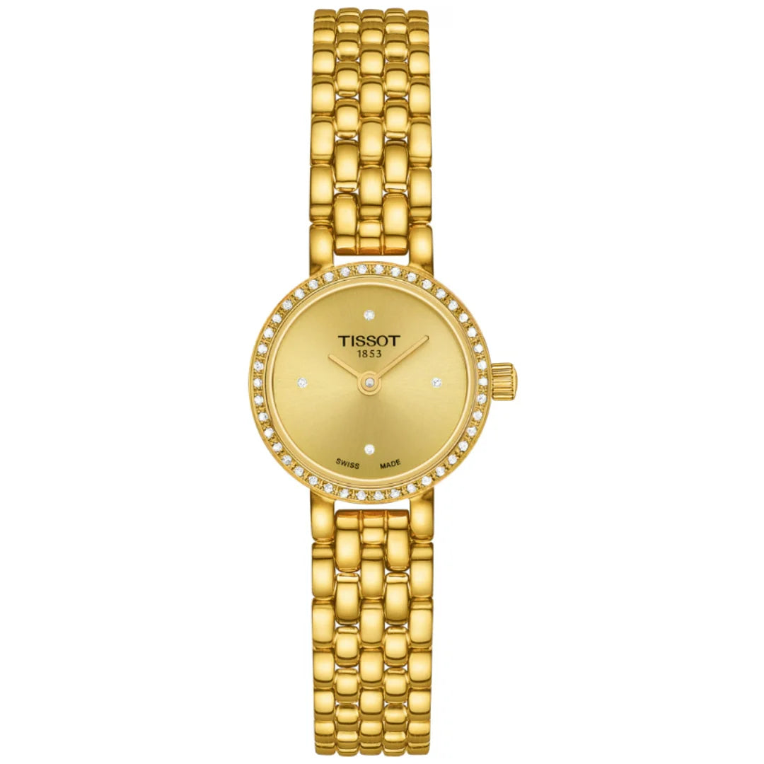 Tissot Lovely Round Goldig Damenuhr mit Diamanten T140.009.63.026.00