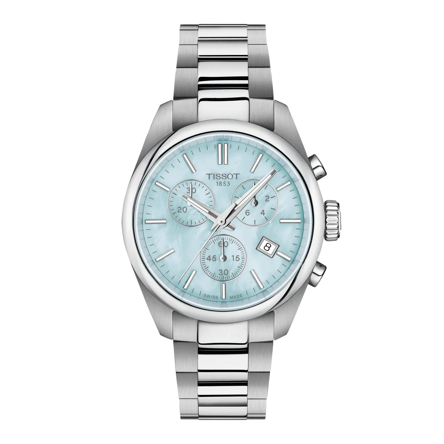Tissot PR 100 Chronograph 36 mm Damen Uhr Blaues Perlmutt
