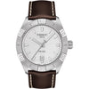 Tissot PR 100 Sport Gent Herrenuhr 42 mm Silber mit braunem Lederarmband