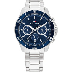 Tommy Hilfiger Jordan Chronograph Silbrig / Blau Herrenuhr - 1792094