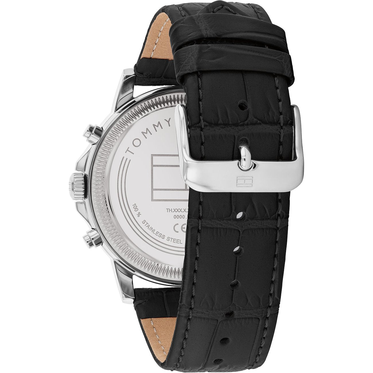 Tommy Hilfiger Stewart Day Date Silbrig / Schwarz Herrenuhr - 1710605