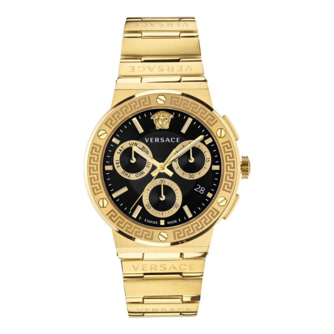 Versace Classic Herrenuhr Gold Chronograph, 43 mm - VEZ900421