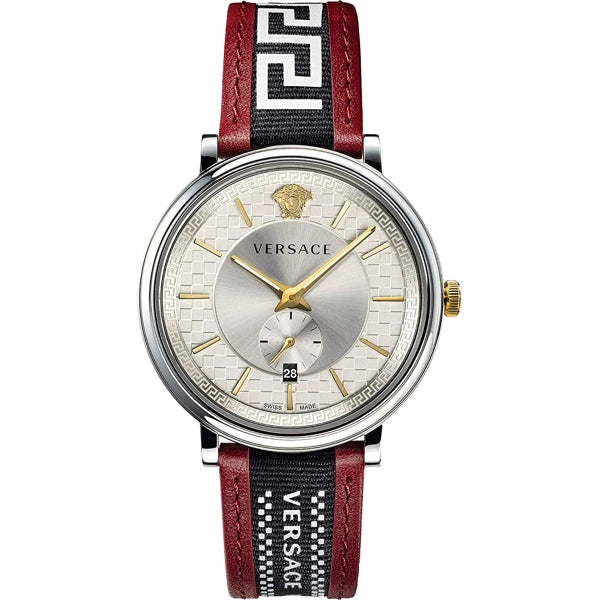 Versace V‑Circle Herrenuhr aus Lederarmband - VEBQ01319