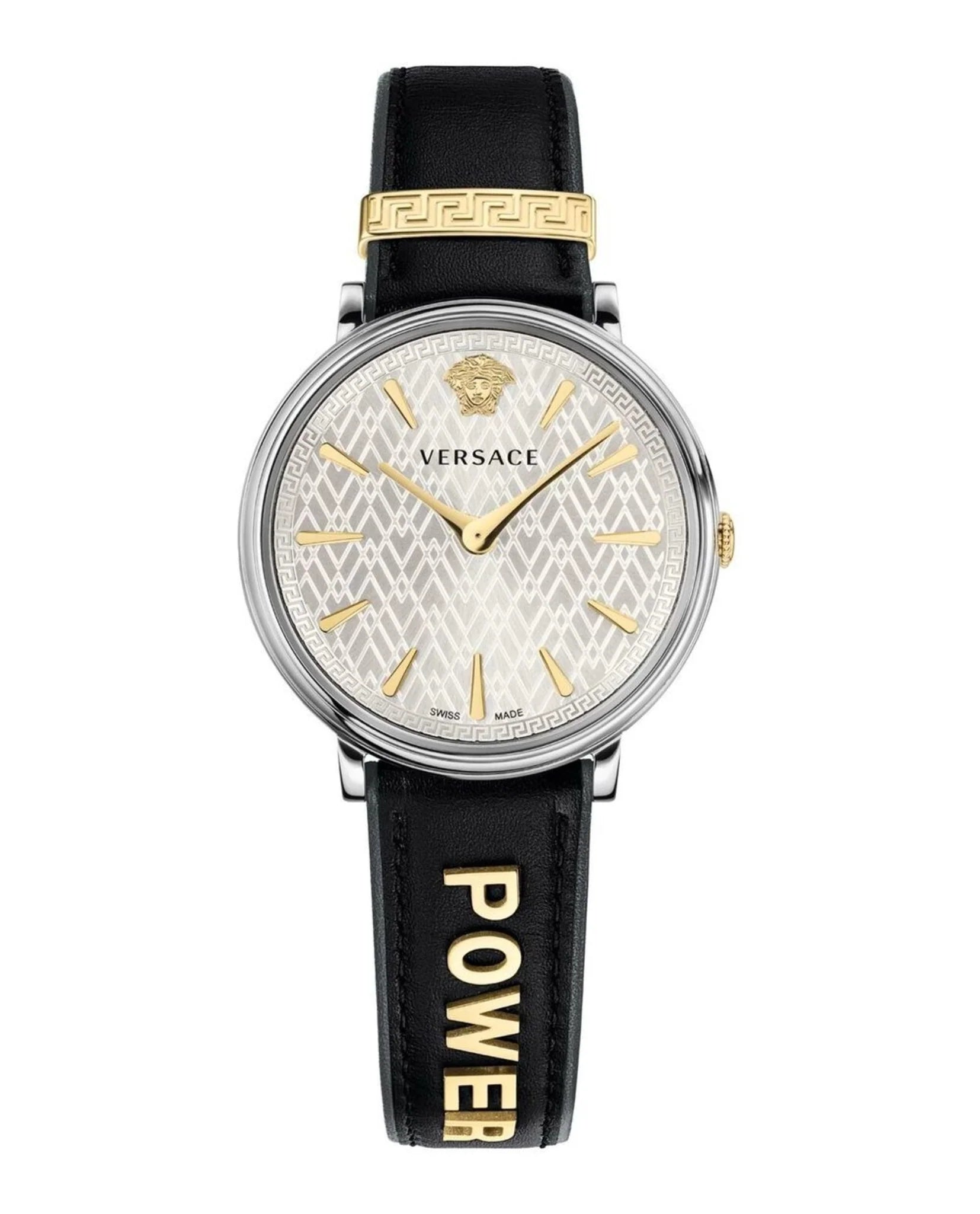Versace Herrenuhr Edelstahl Silber Schwarz