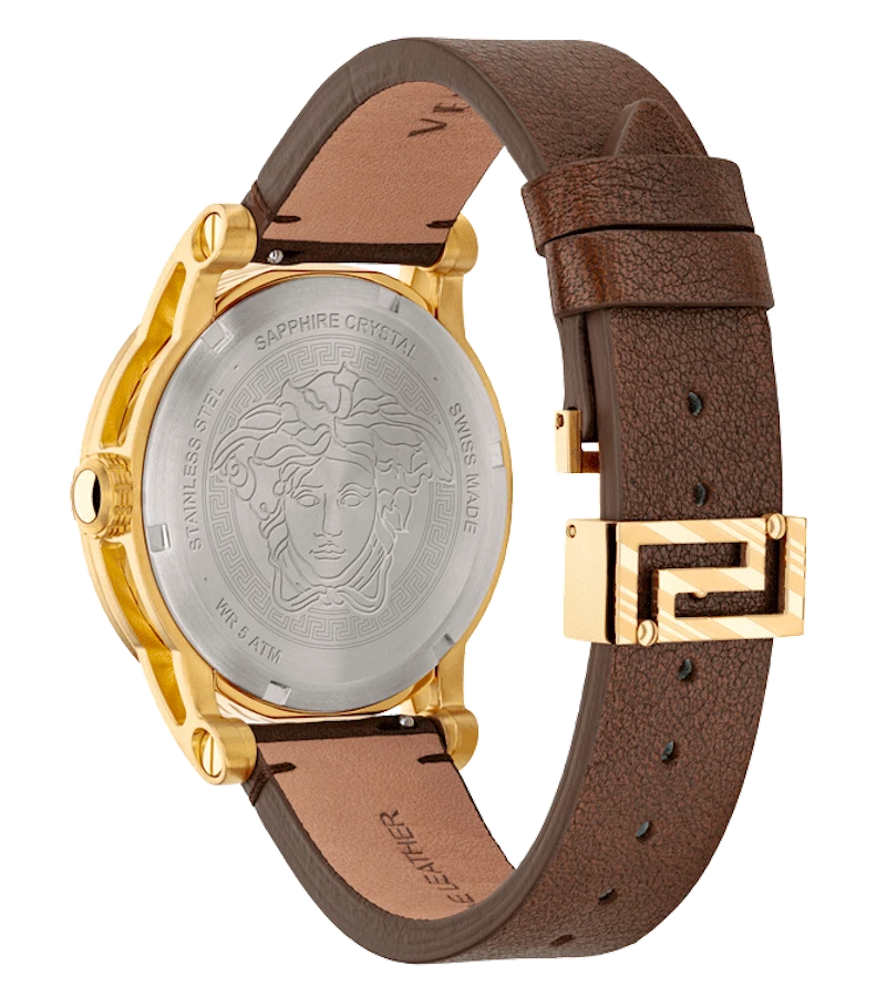 Versace Quarz Herrenuhr in Braun/Blau - VEPO00220
