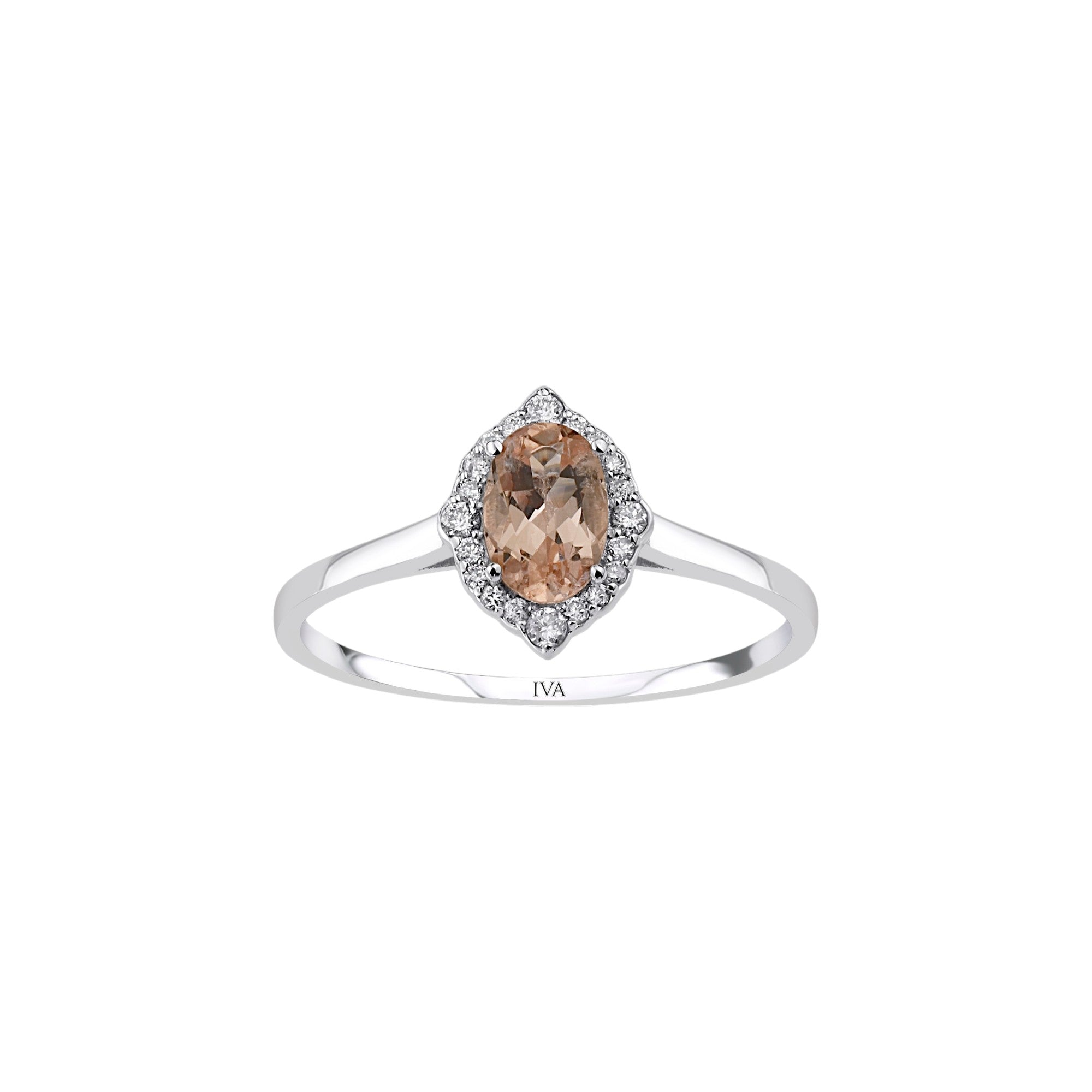 Weissgold Diamantring mit Morganit 0.53 ct in 585 oder 750 Gold