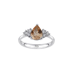 Weissgold Diamantring mit Morganit 1.14 ct in 585 oder 750 Gold
